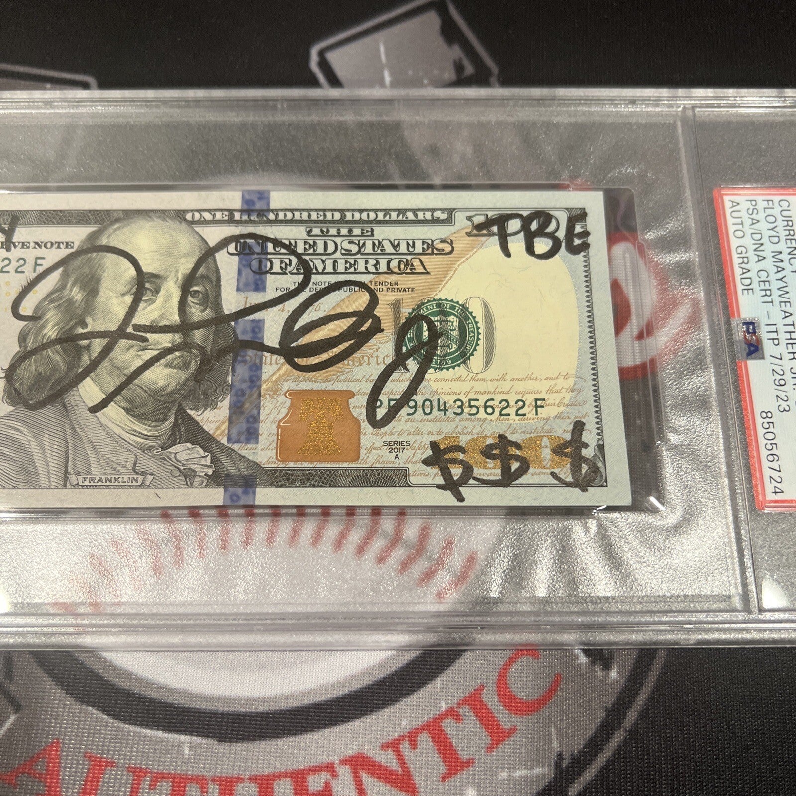Floyd Mayweather Jr Signed $100 Bill US Currency x4 Inscriptions PSA 10 Auto A2