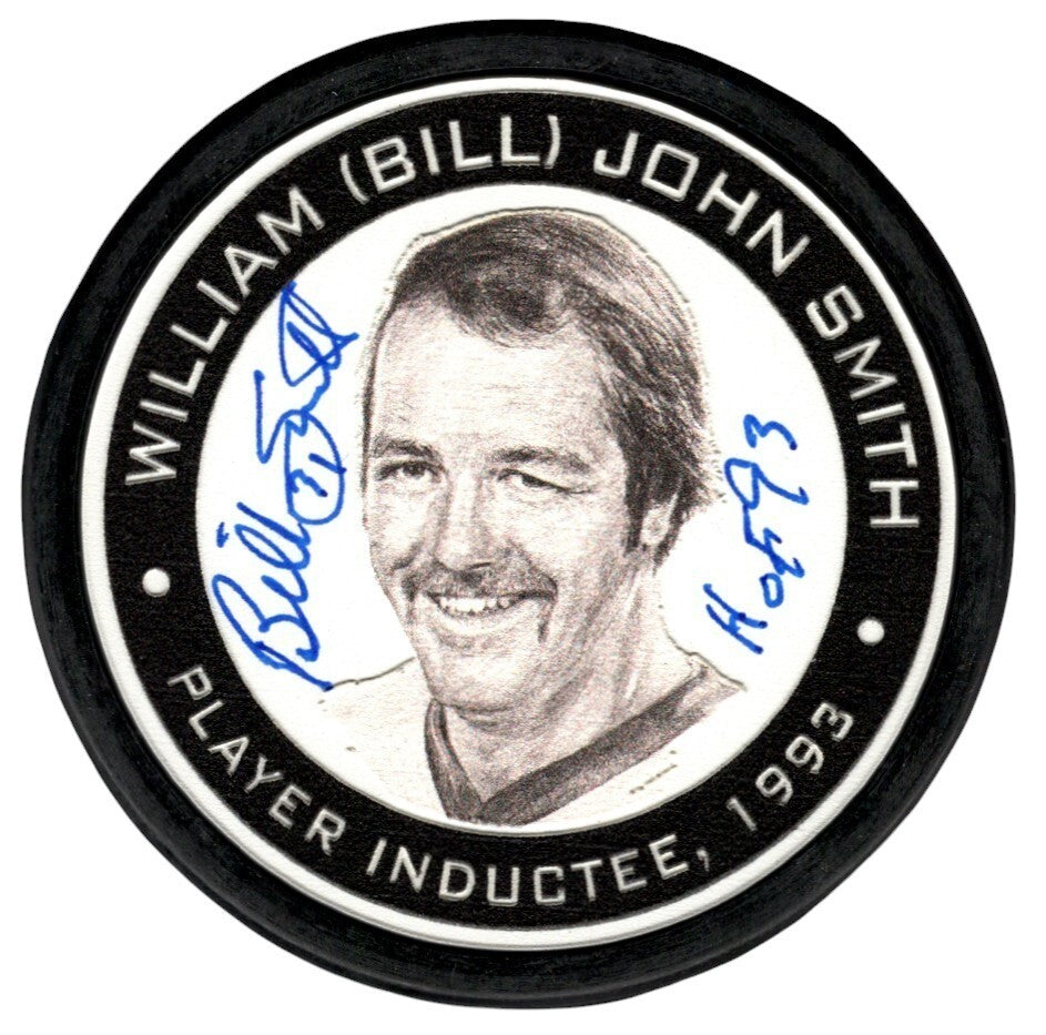 Billy Smith Signed NHL Hall of Fame Induction Puck w/ HOF 93 PSA ITP COA0