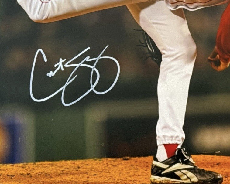 Curt Schilling Signed Autographed Boston Red Sox 16x20 Photo JSA Witness COA1