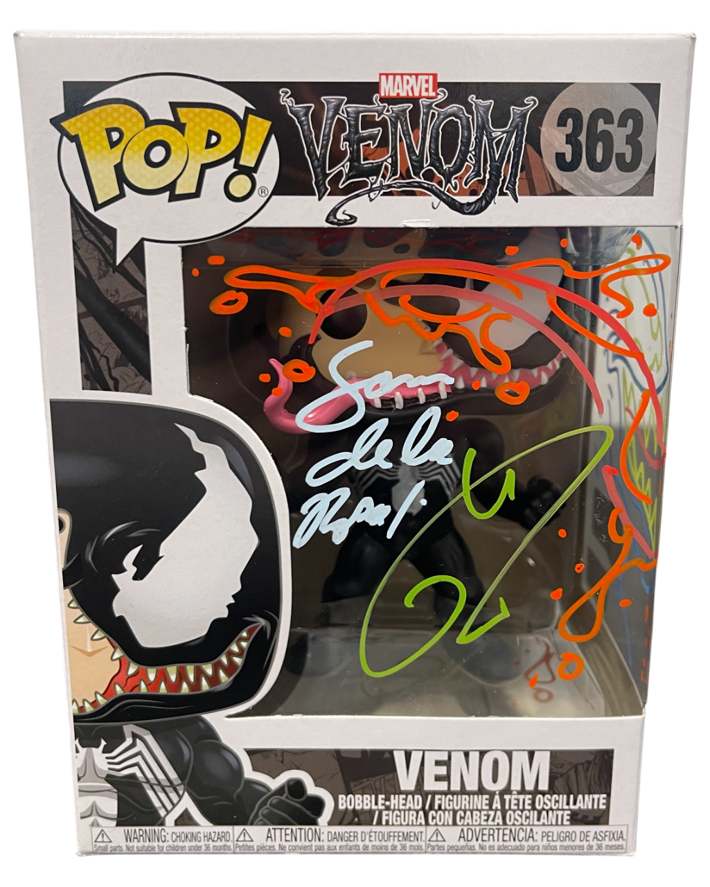 Tom Hardy Signed Venom Funko Pop #363 w/ Sam De La Rosa Sketch BAS & JSA COA B0
