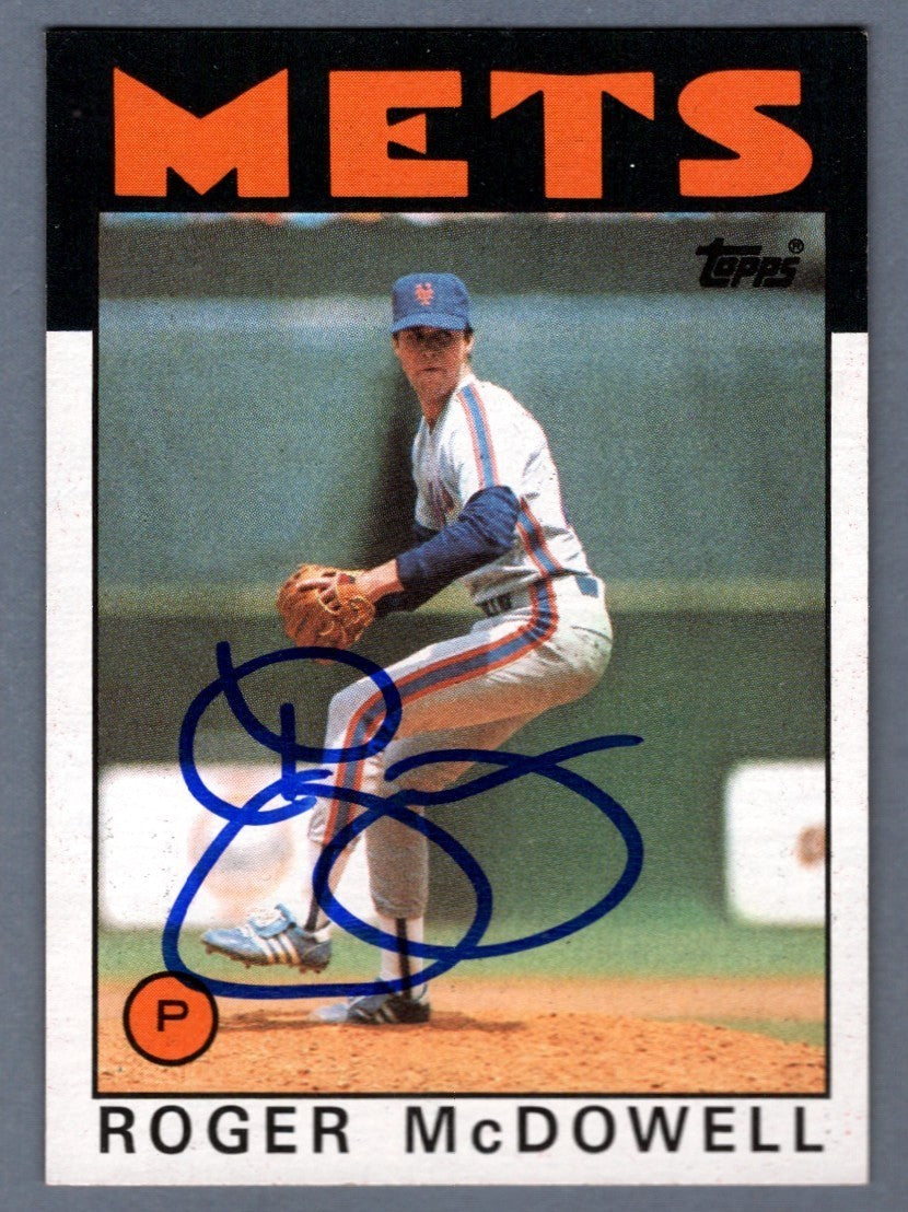 Roger McDowell Signed 1986 Topps #547 Rookie RC LSCM COA New York Mets0