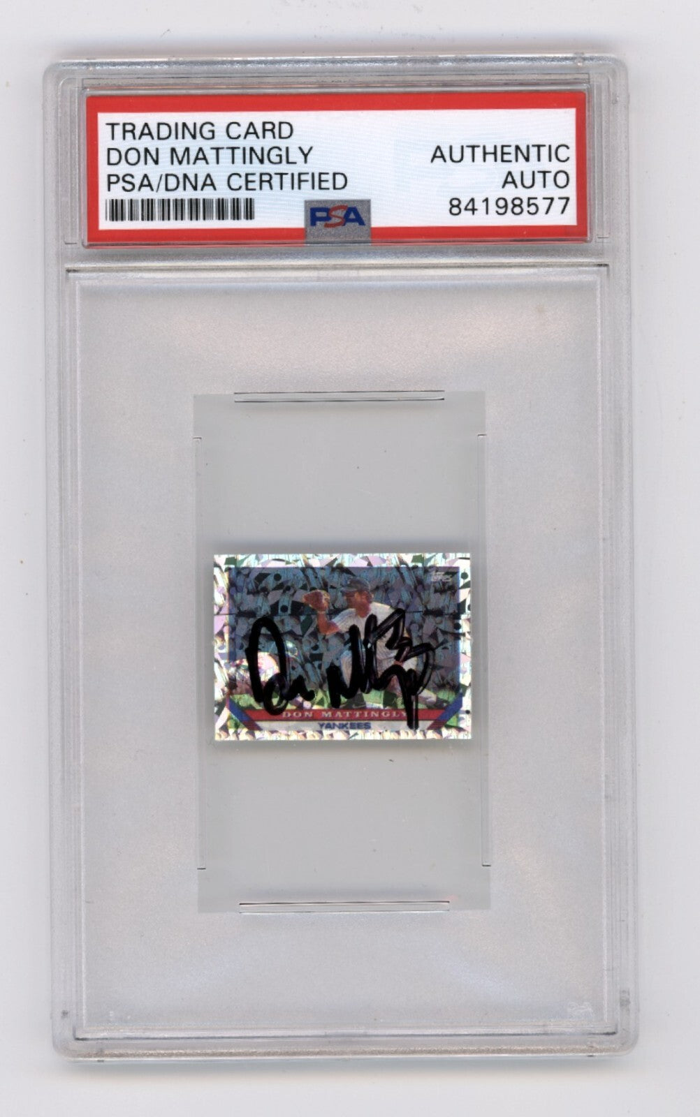 Don Mattingly 1993 Topps Micro Prism #32 Signed PSA Authentic Auto NY Yankees0