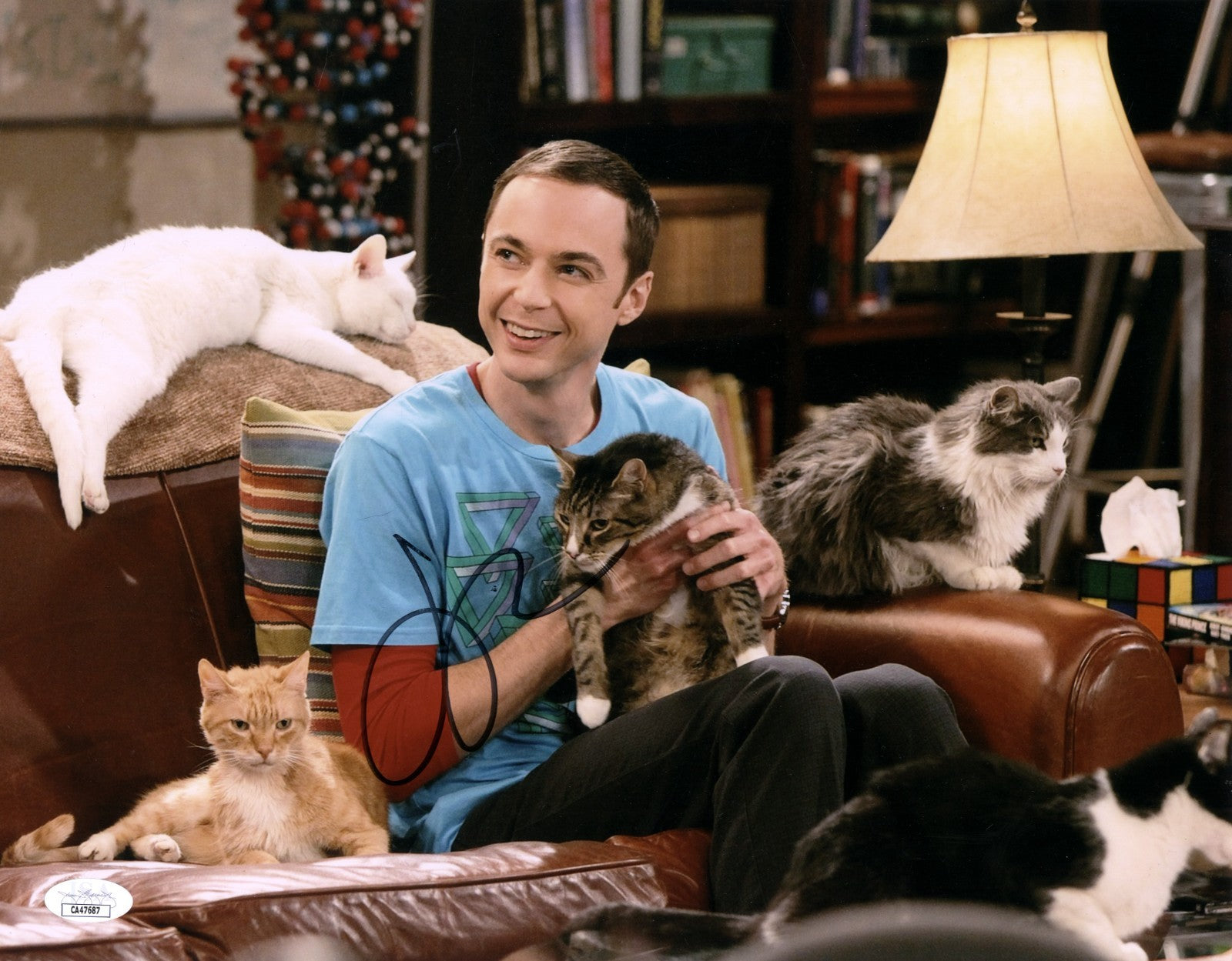 Jim Parsons "Sheldon Cooper" Signed Big Bang Theory 11x14 Photo JSA COA0