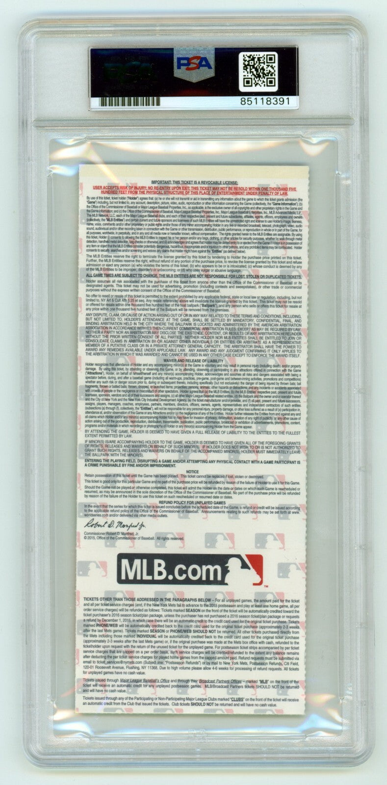 Salvador Perez Signed 2015 World Series Game 5 Ticket w/ 2015 WS MVP PSA 10 Auto1