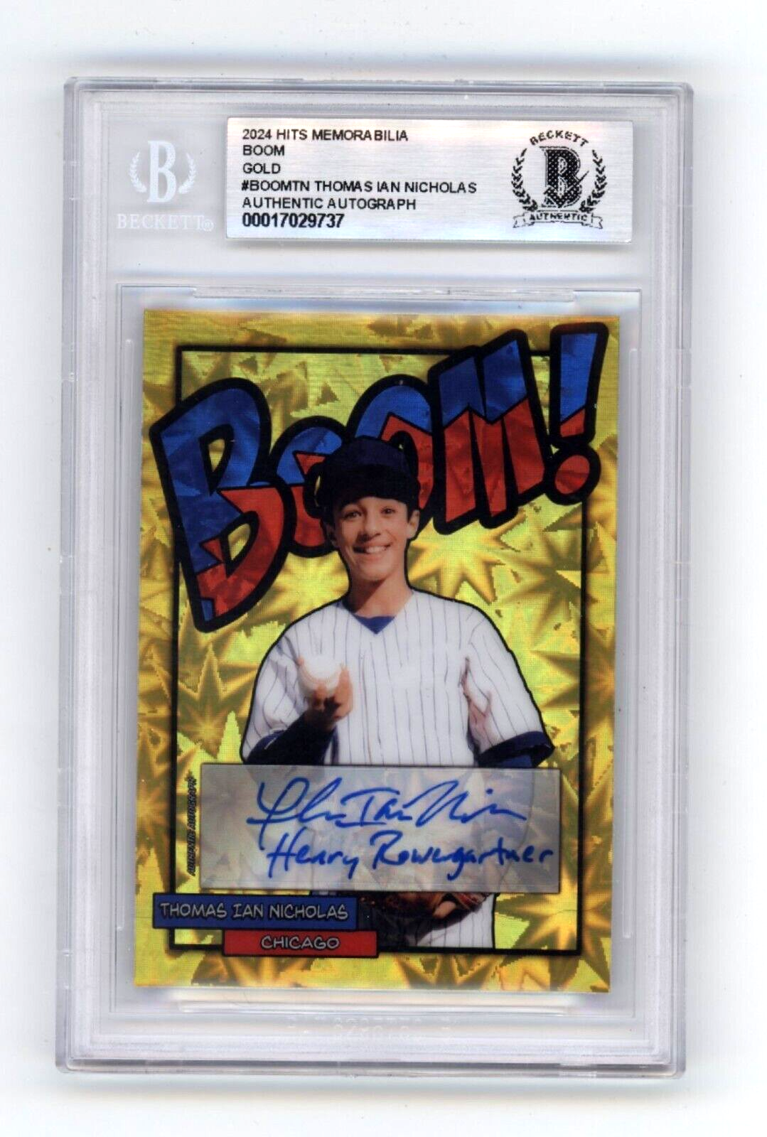 Thomas Ian Nicholas 2024 Hits Memorabilia BOOM Gold JSY 1/10 Signed BGS BAS Auto0