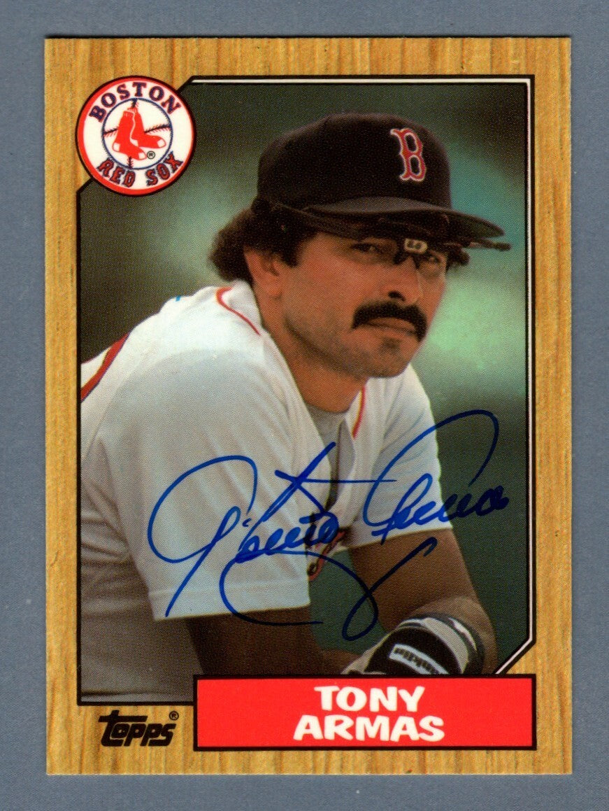Tony Armas Signed Autographed 1987 Topps Tiffany #535 SP LSCM COA Boston Red Sox0