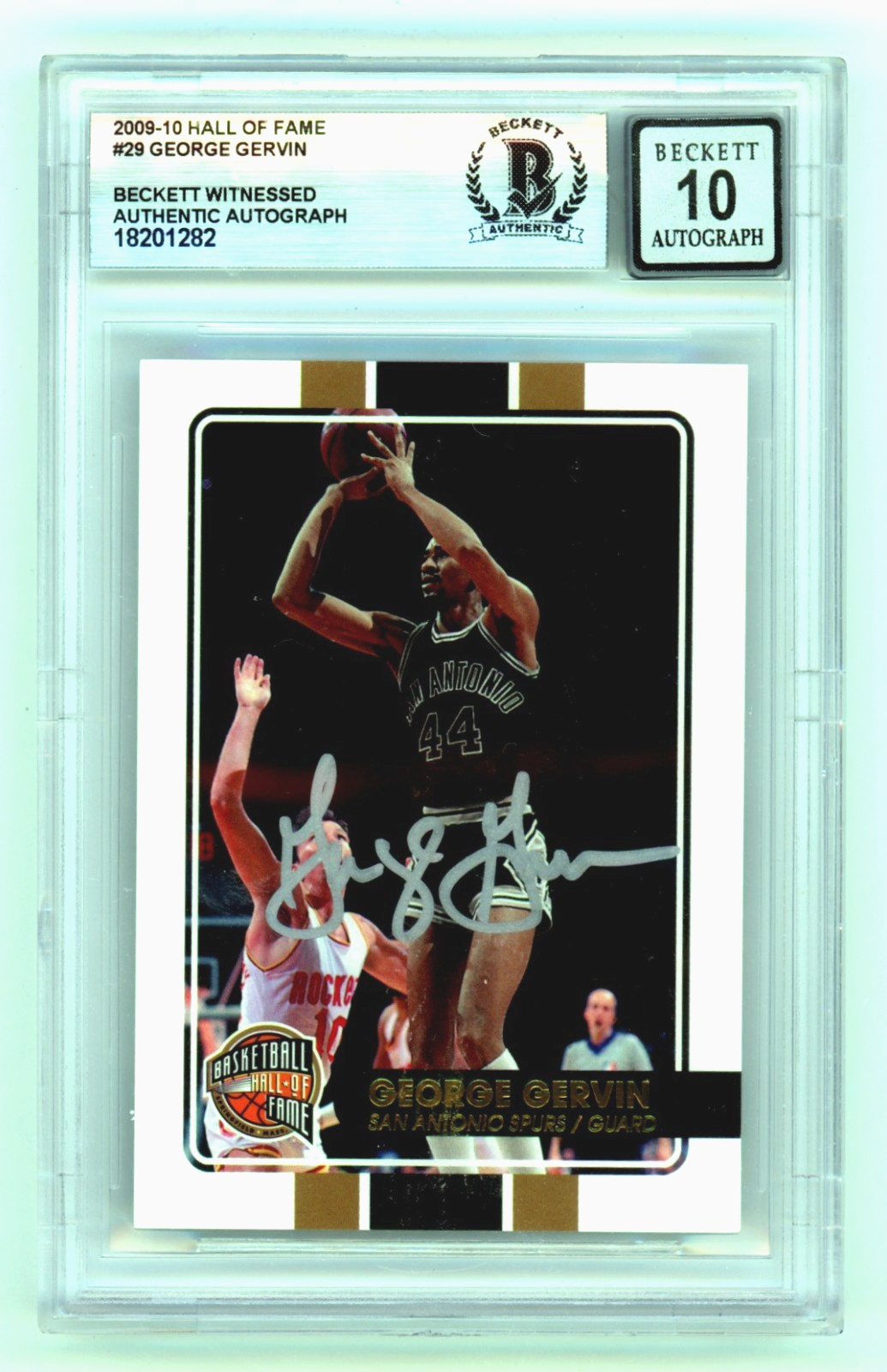 George Gervin 2009-10 Hall of Famer 29 Signed #/599 Beckett BGS 10 Auto Spurs0