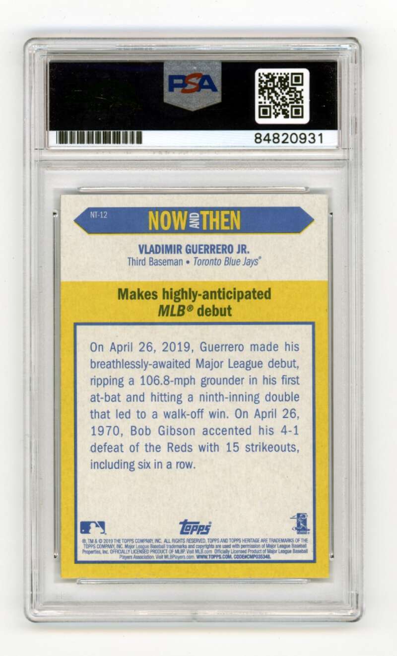 Vladimir Guerrero Jr. 2019 Topps Heritage Now & Then #NT-12 Signed PSA 10 Auto1