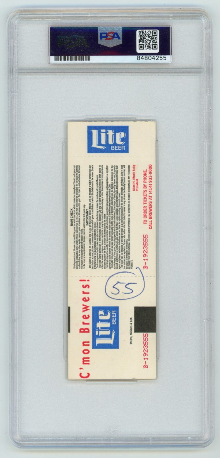 Robin Yount Signed 3000th Hit 9/9/1992 Full Ticket w/ Inscription PSA 10 Auto1