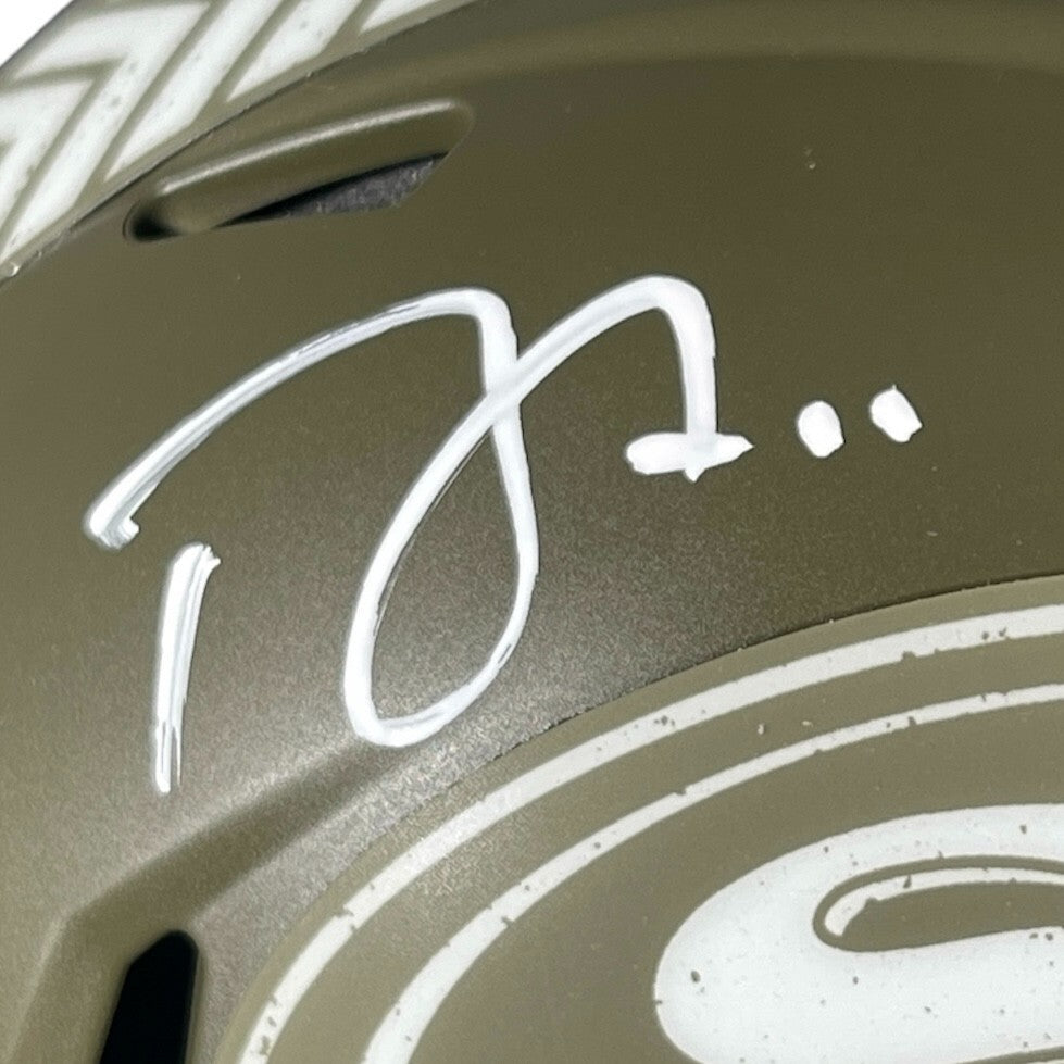 Brandon Aiyuk Signed 49ers Salute to Service Mini Helmet Beckett W BAS COA1