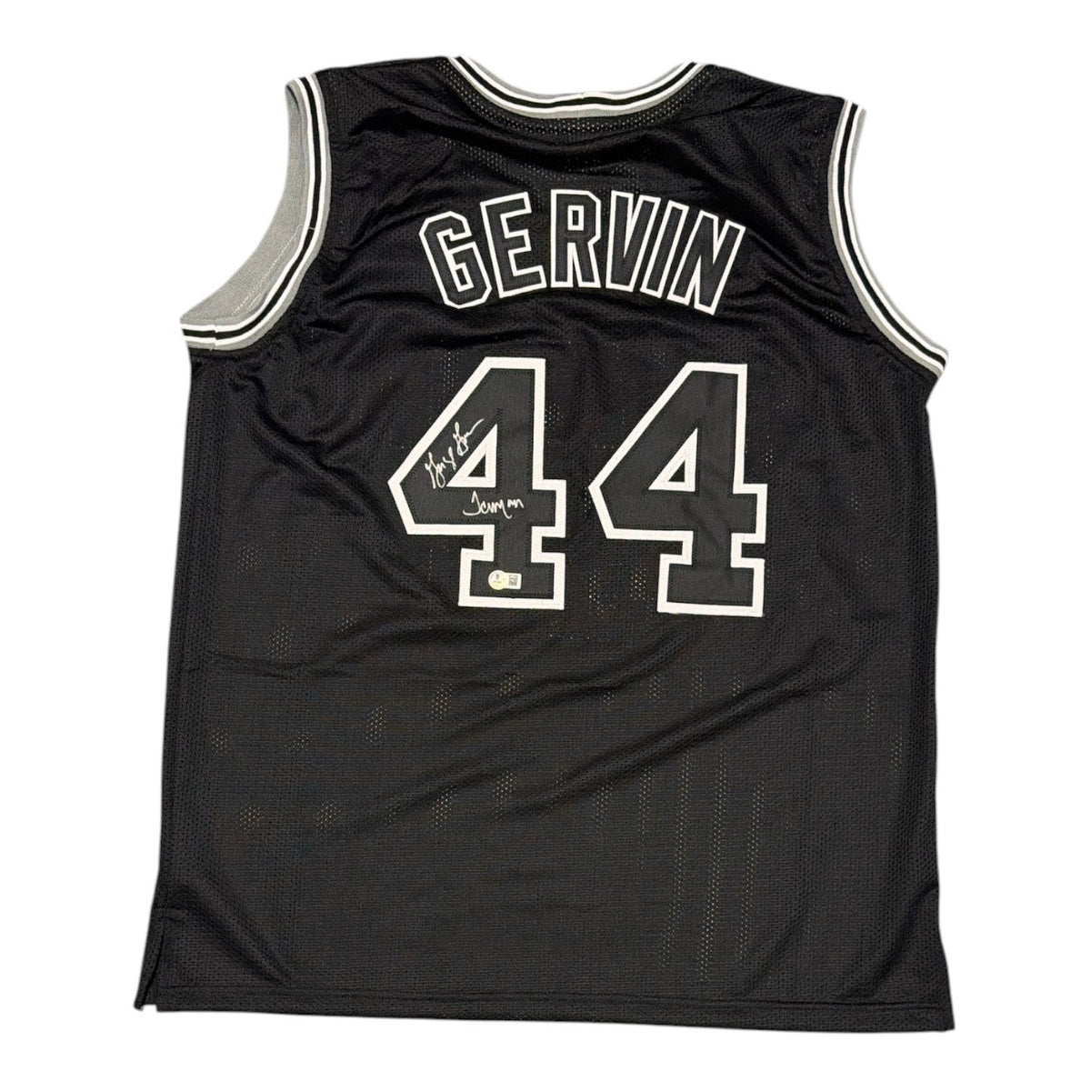 George Gervin Signed San Antonio Spurs Custom Jersey w/ Iceman Beckett W BAS COA0