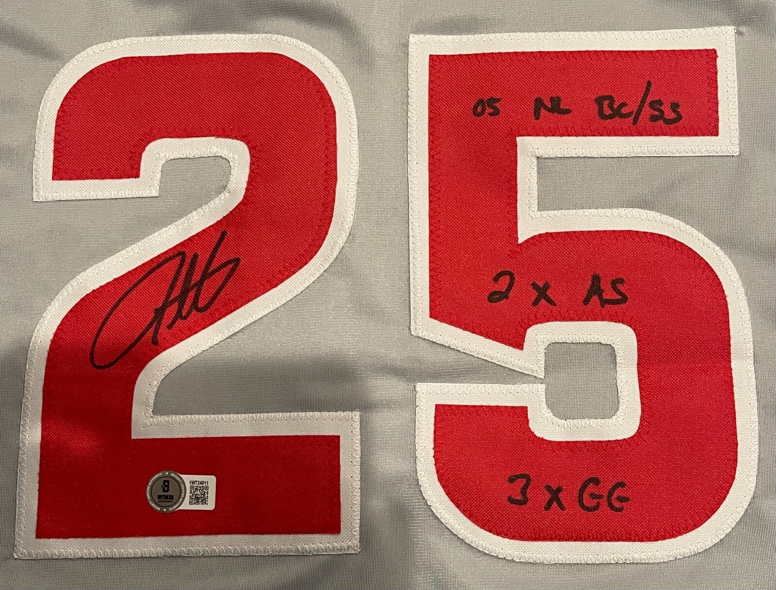 Derrek Lee Signed Chicago Cubs Custom Jersey w/ 3 Insc Beckett Witness BAS COA1