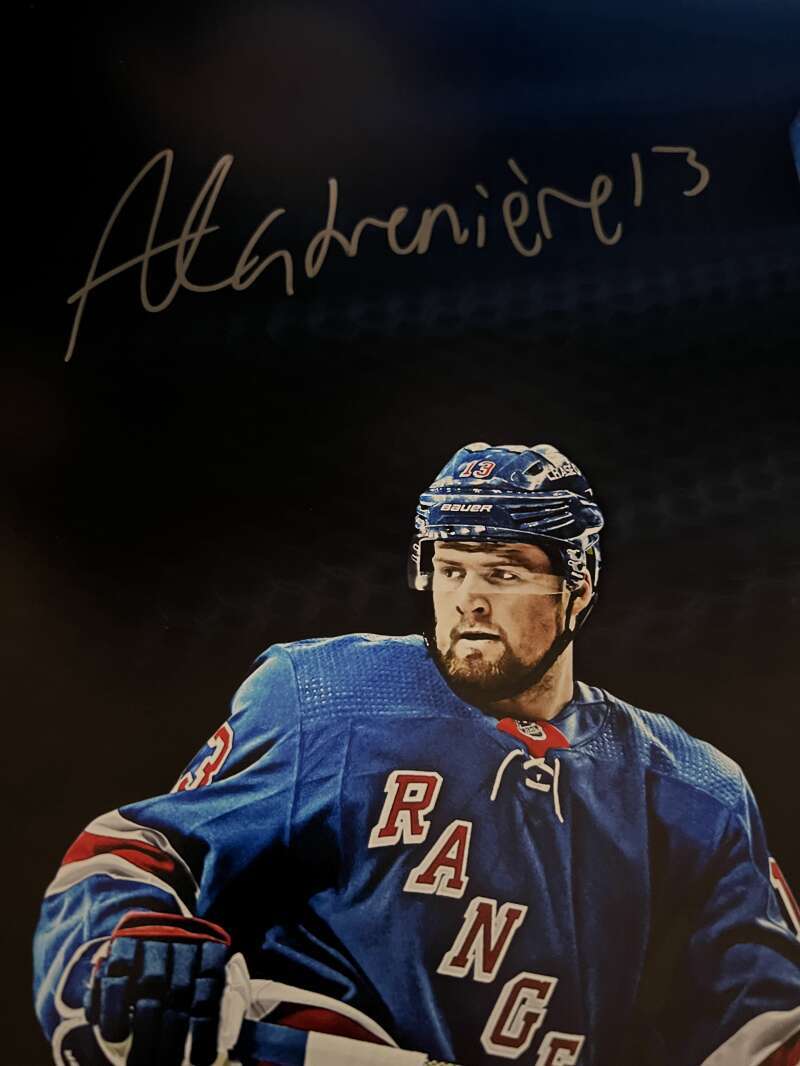 Alexis Lafreniere Signed 20x24 Photo NHL Debut Upper Deck UDA COA NY Rangers1