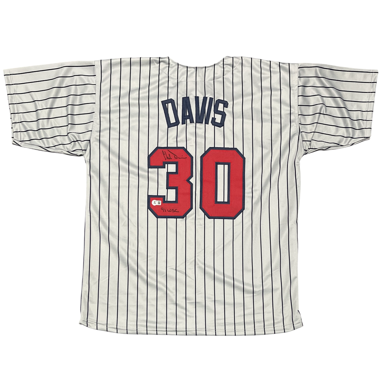 Chili Davis Signed Minnesota Custom Jersey w/ 91 WSC Beckett Witness BAS COA0