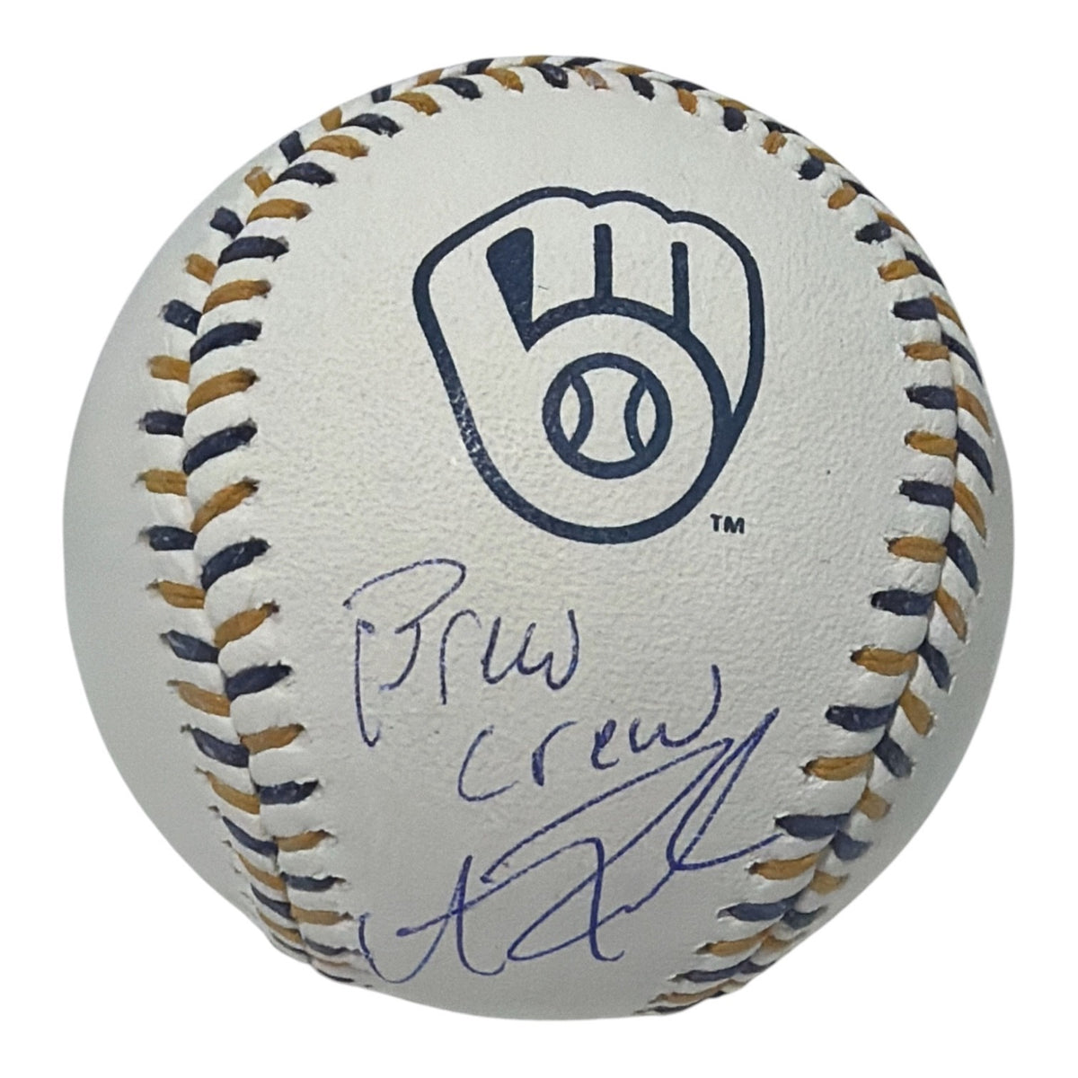 Andrew Fischer Signed Brewers Logo Baseball w/ Brew Crew JSA Witness COA0