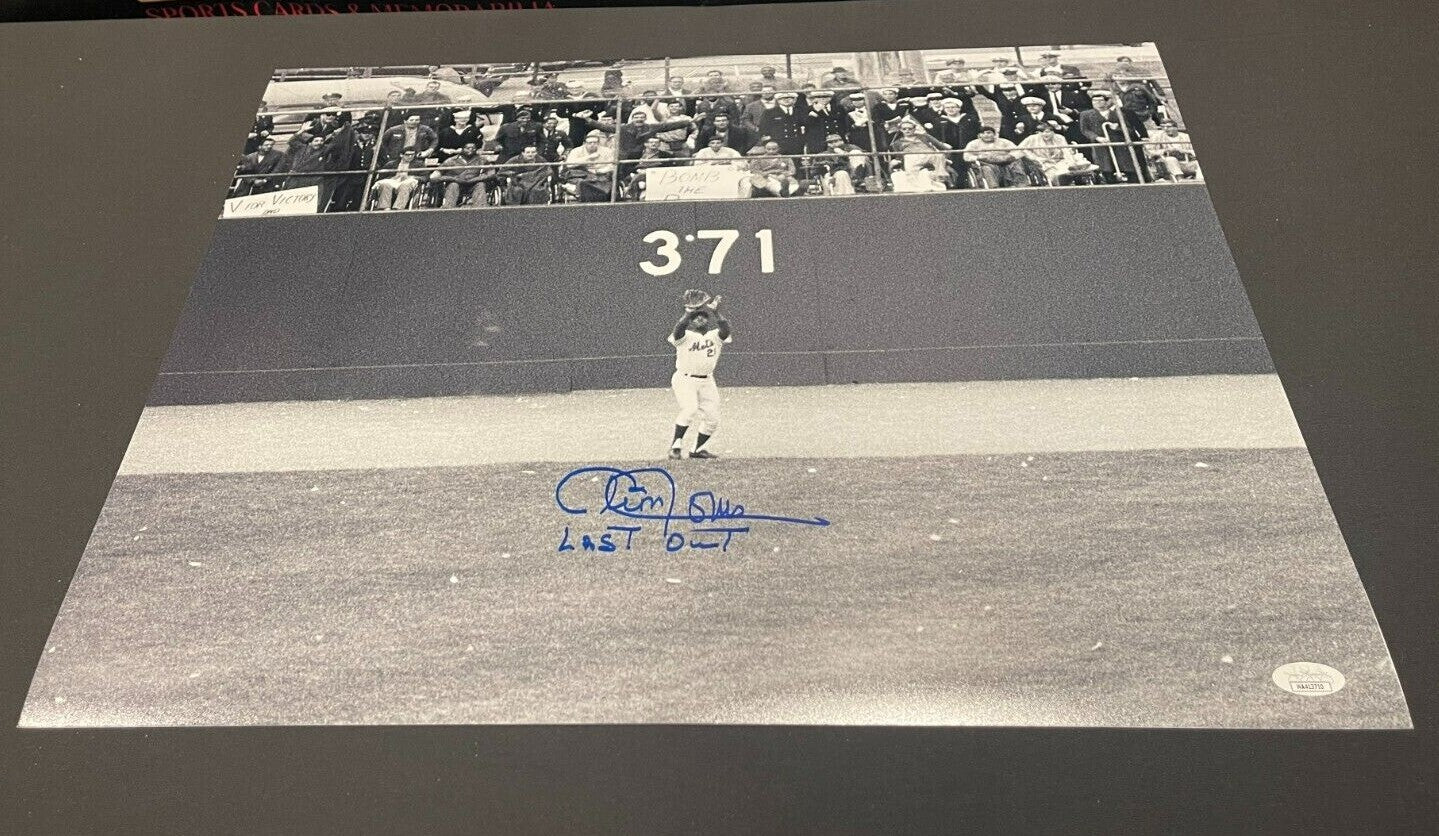 Cleon Jones Signed New York Mets 16x20 Photo "Last Out" JSA WIT COA0