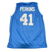Sam Perkins Signed North Carolina UNC Custom Jersey 82 Champs Beckett W BAS COA0