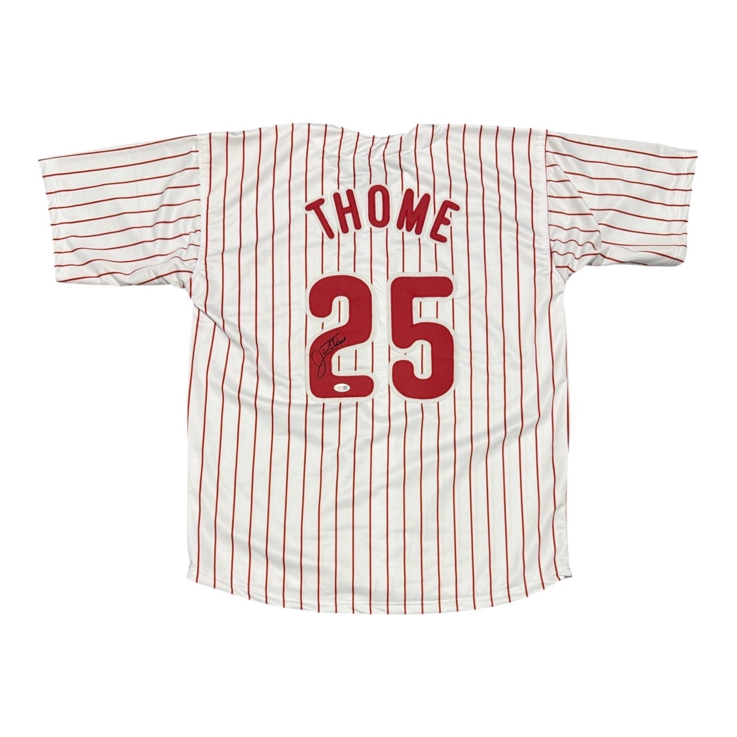 Jim Thome Signed Autographed Philadelphia Phillies Custom Jersey JSA Witness COA0