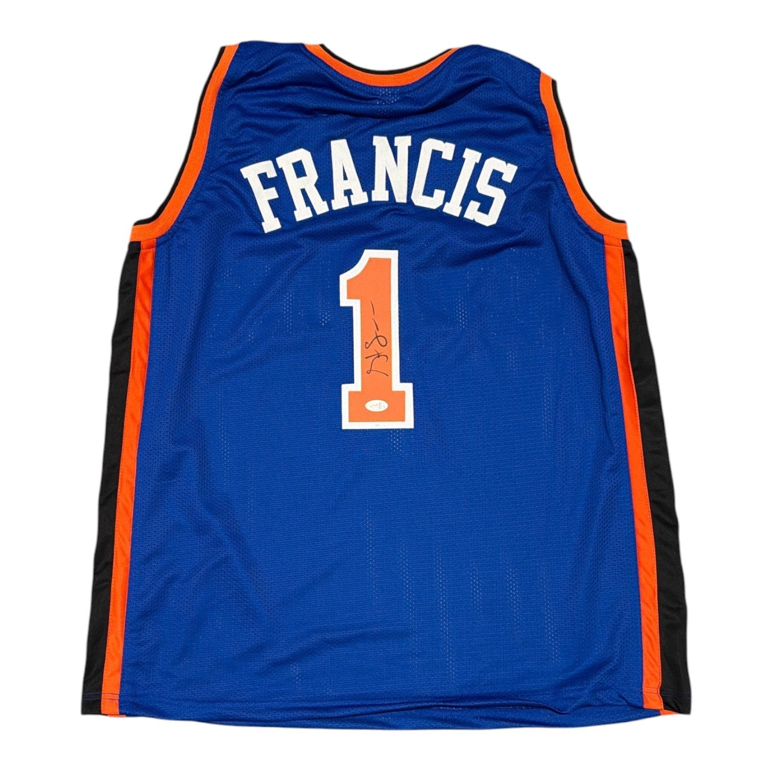 Steve Francis Signed Autographed New York Knicks Custom Jersey JSA Witness COA0