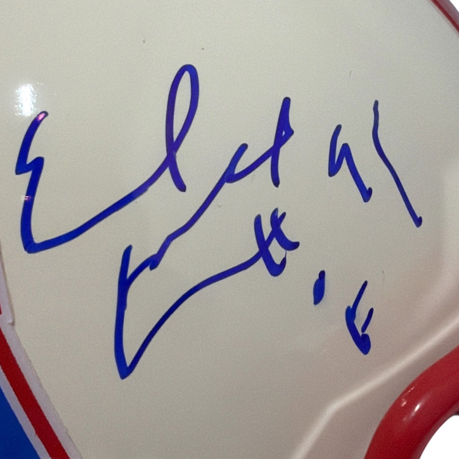 Earl Campbell Signed Titans Oilers Retro Mini Helmet w/ HOF 91 JSA Witness COA1