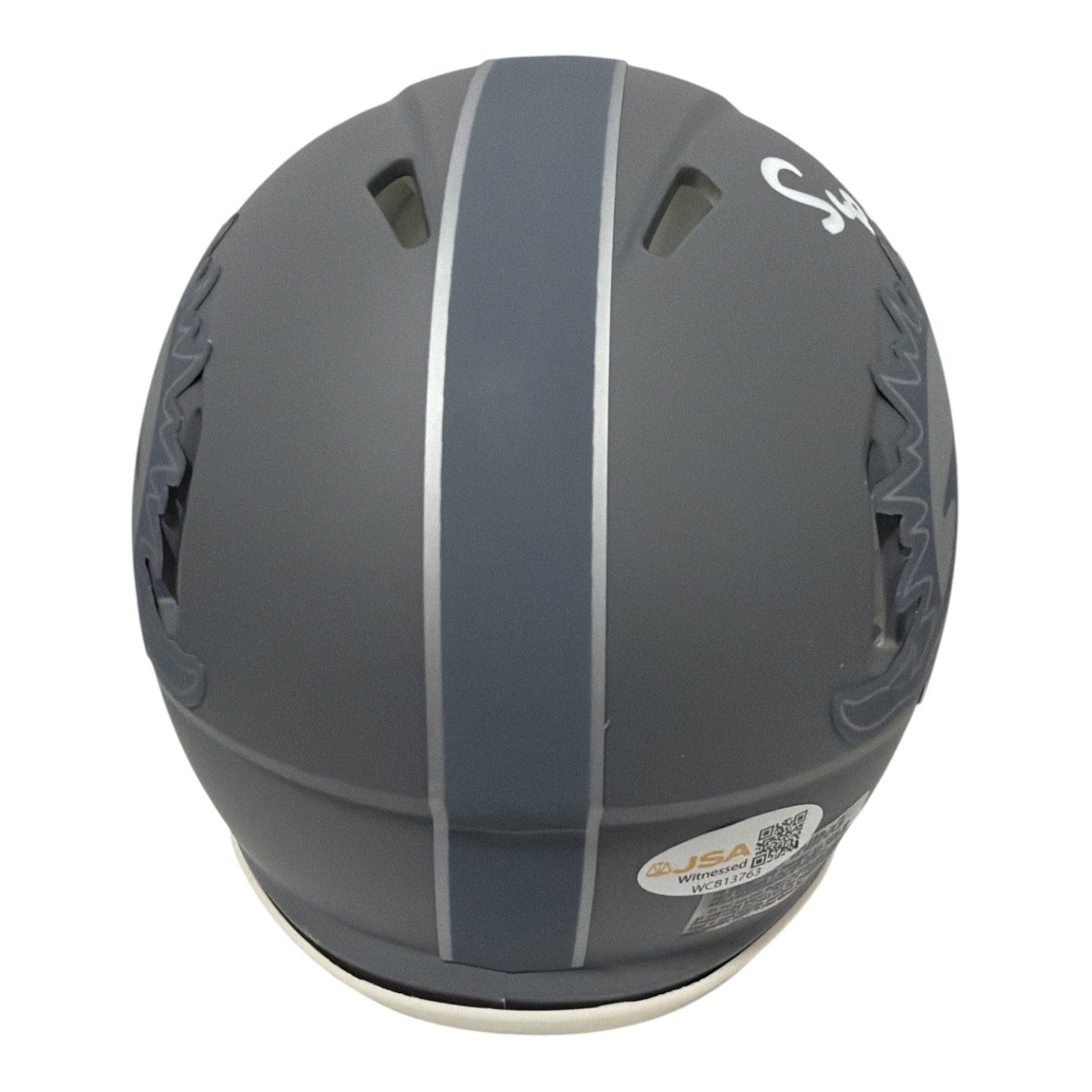 Mark Duper Signed Autographed Miami Dolphins Slate Mini Helmet JSA Witness COA2