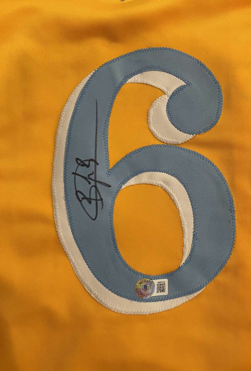 Brayan Bello Signed Red Sox City Connect Custom Jersey Beckett Wit BAS COA1