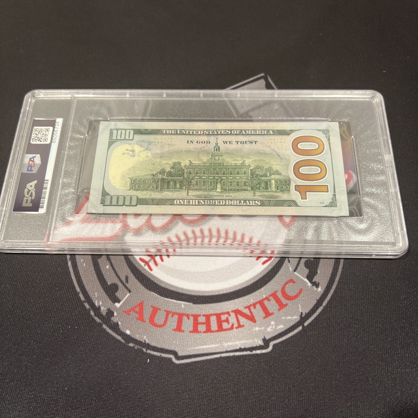 Floyd Mayweather Jr. Signed $100 Bill US Currency x4 Inscription PSA Auth Auto D4
