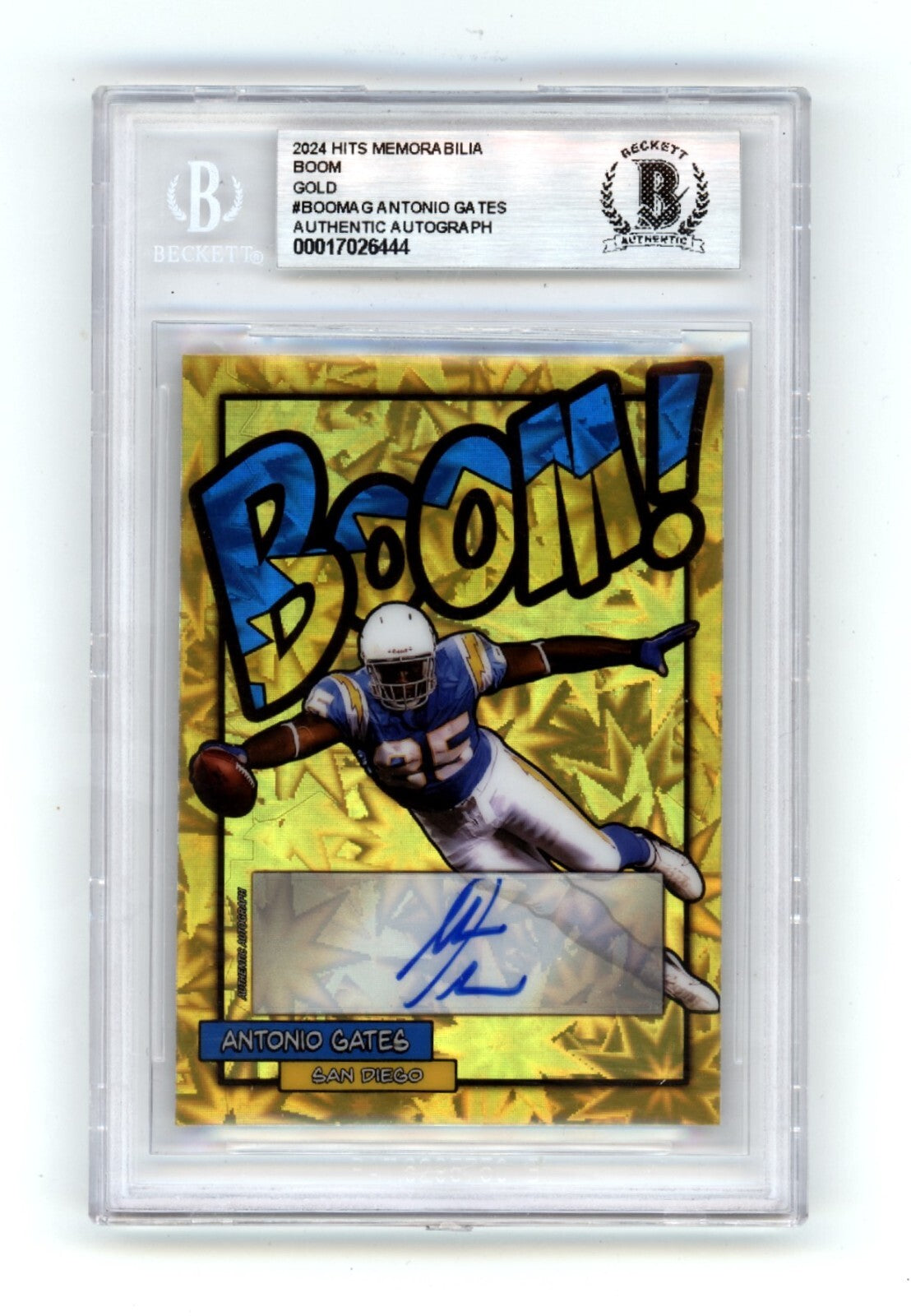Antonio Gates 2024 Hits Memorabilia BOOM Gold #/10 Signed BGS BAS Auto Chargers0