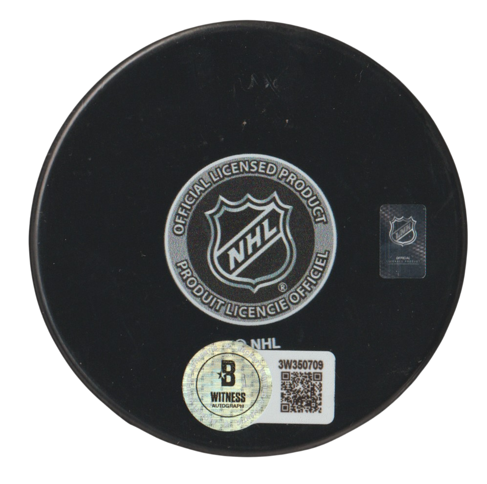 Al Iafrate Signed Capitals 50th Anniversary Puck w 4x AS Beckett Witness BAS COA1