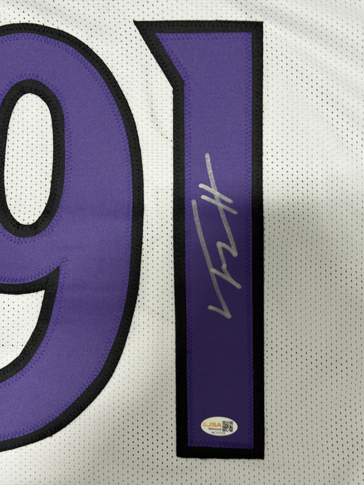 Trey Hendrickson Signed Baltimore Ravens Custom Jersey JSA Witness COA1