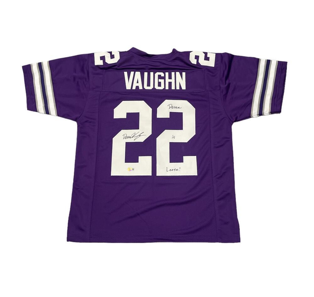 Deuce Vaughn Signed Kansas State Custom Jersey Deuce is Loose Beckett BAS COA0