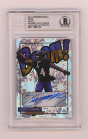 Zay Flowers 2024 Hits Memorabilia BOOM Silver Signed BGS BAS Auto Ravens0