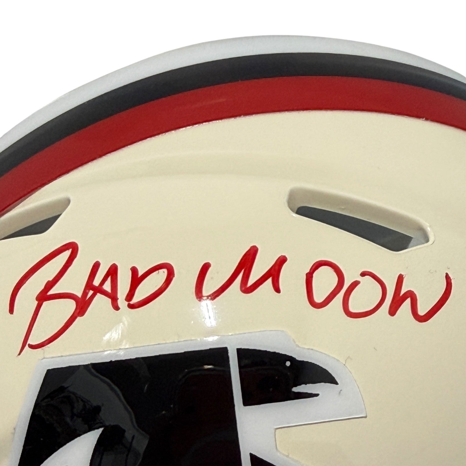 Andre Rison Signed Falcons Retro Mini Helmet w/ Bad Moon JSA Witness COA2