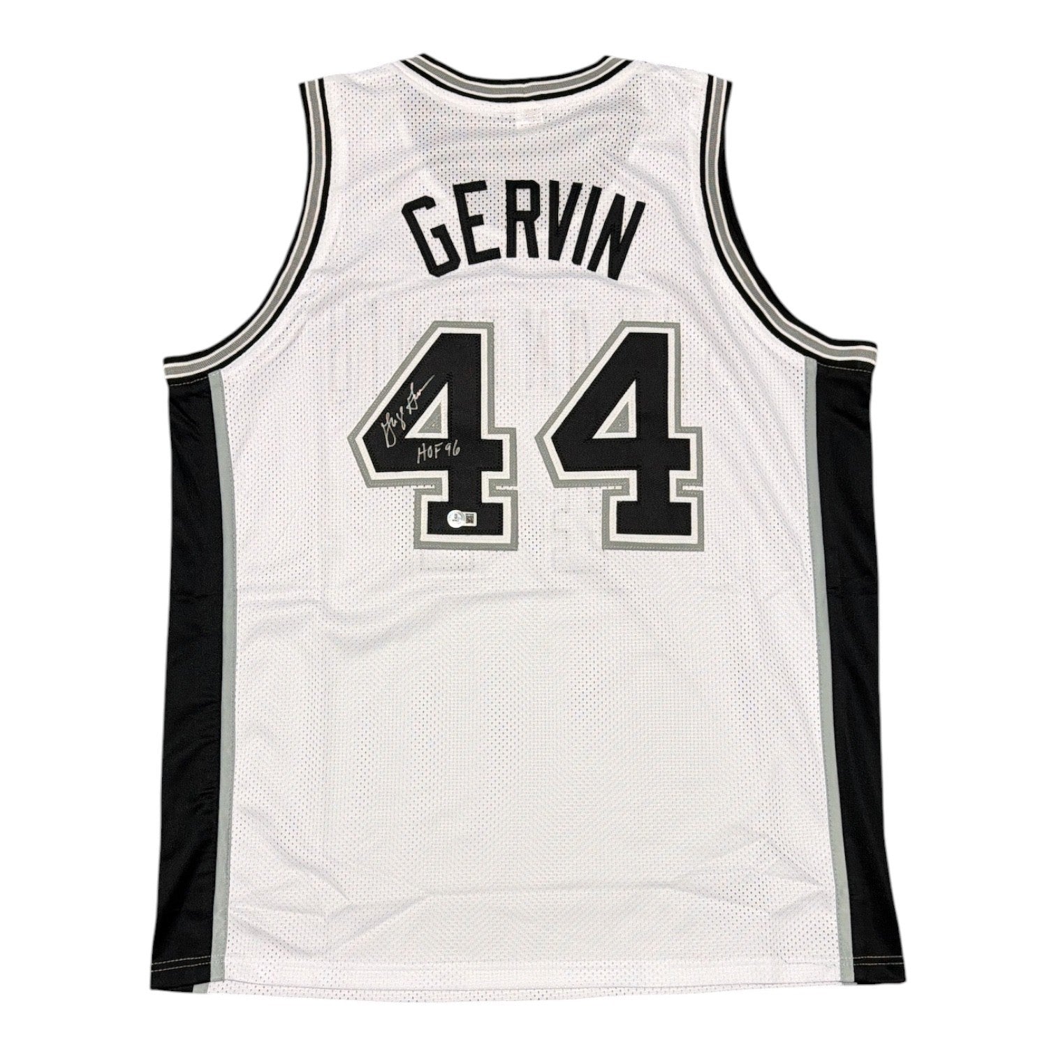 George Gervin Signed San Antonio Spurs Custom Jersey w/ HOF 96 Beckett W BAS COA0