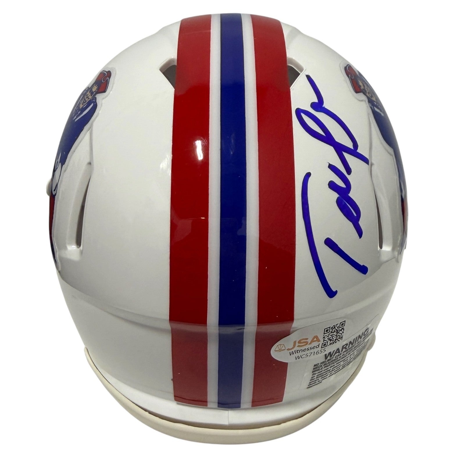 Ted Johnson Signed Patriots TB Mini Helmet w/ 3x SB Champ JSA Witness COA3