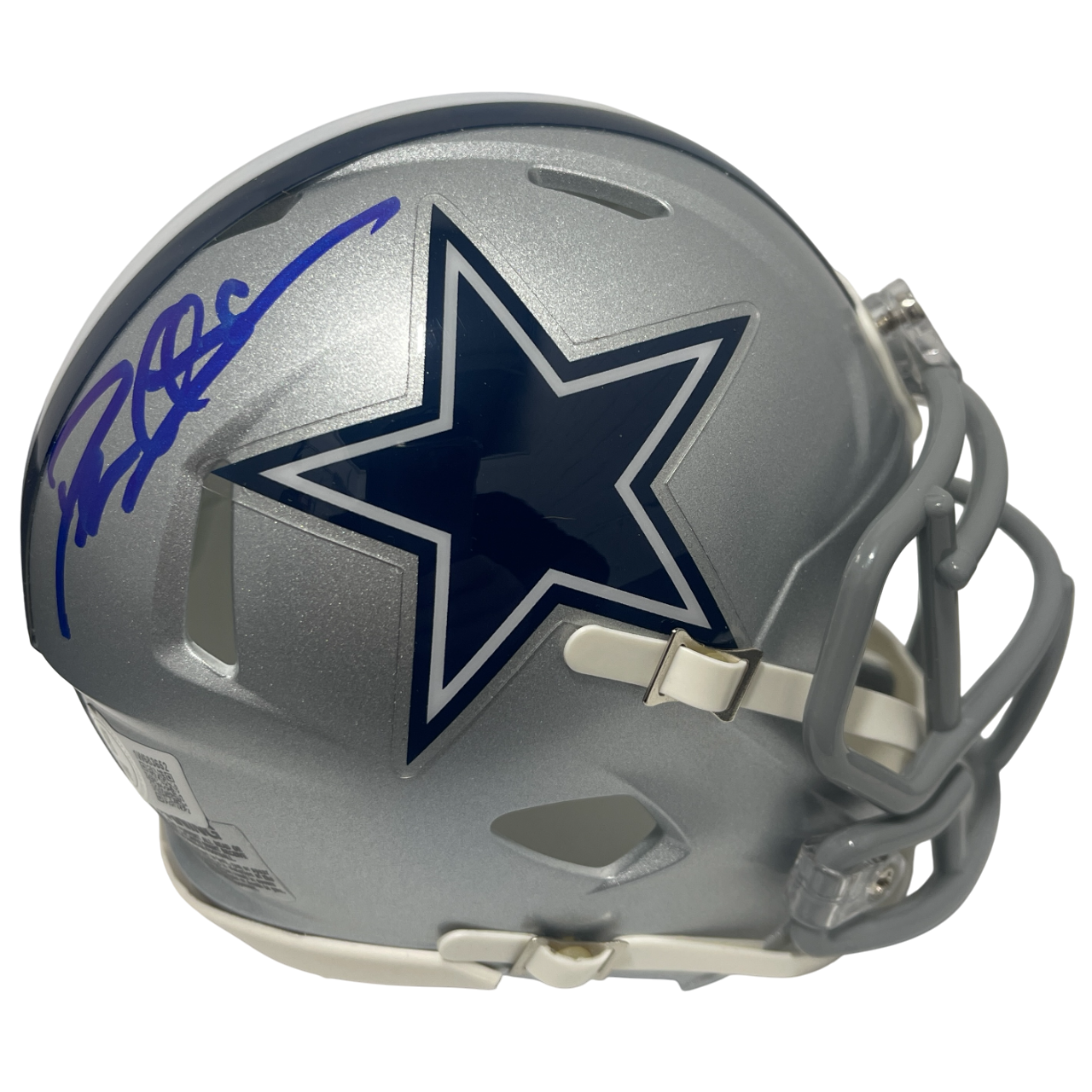 Deion Sanders Signed Dallas Cowboys Speed Mini Helmet Beckett Witness BAS COA0