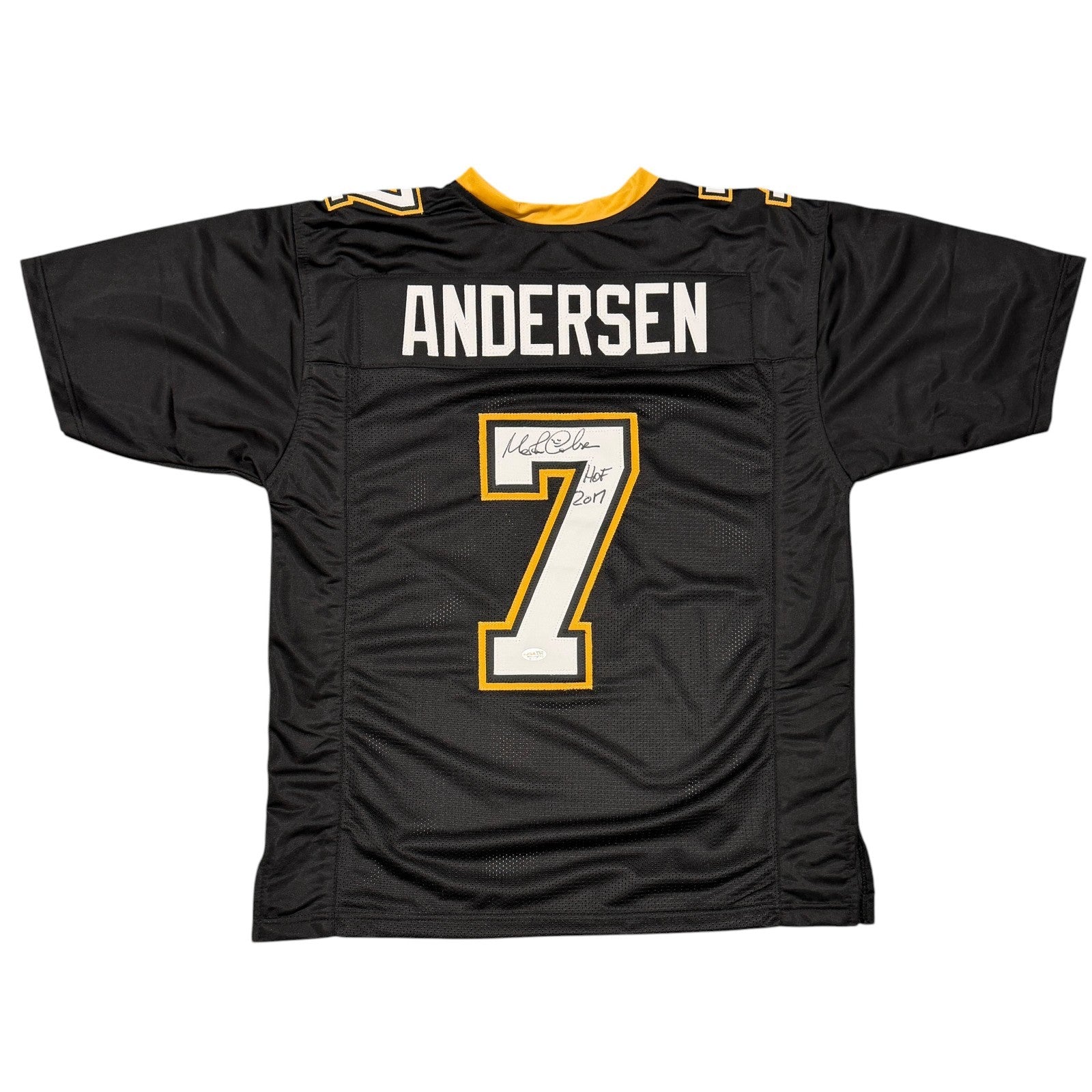 Morten Anderson Signed New Orleans Saints Custom Jersey w/ HOF 2017 JSA Wit COA0