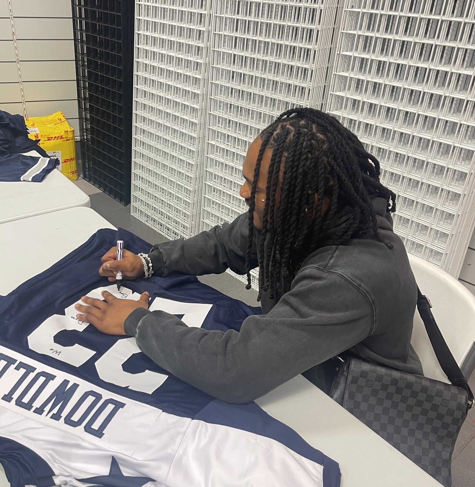 Rico Dowdle Signed Cowboys TB Custom Jersey w/ We Dem Boyz! Beckett BAS COA4