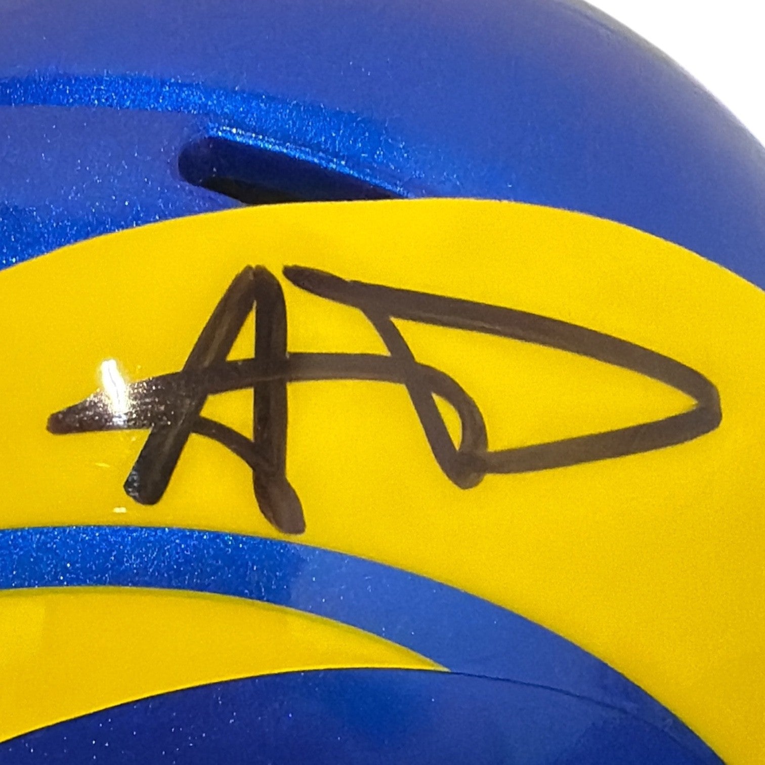 Aaron Donald Signed Los Angles Rams Speed Mini Helmet Beckett Witness BAS COA1