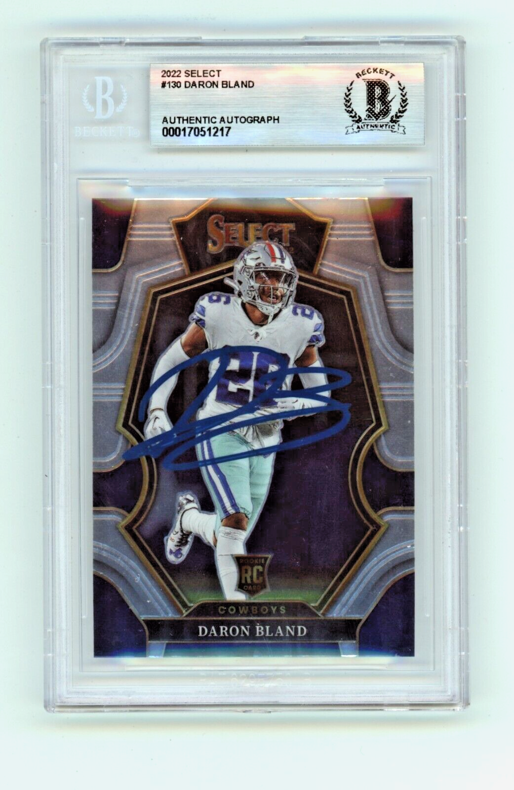 Daron Bland 2022 Panini Select 130 Premier Level Signed RC BGS Authentic Auto0