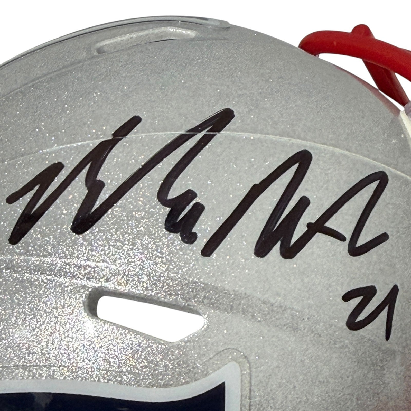 Malcolm Butler Signed New England Patriots Speed Mini Helmet JSA Witness COA1
