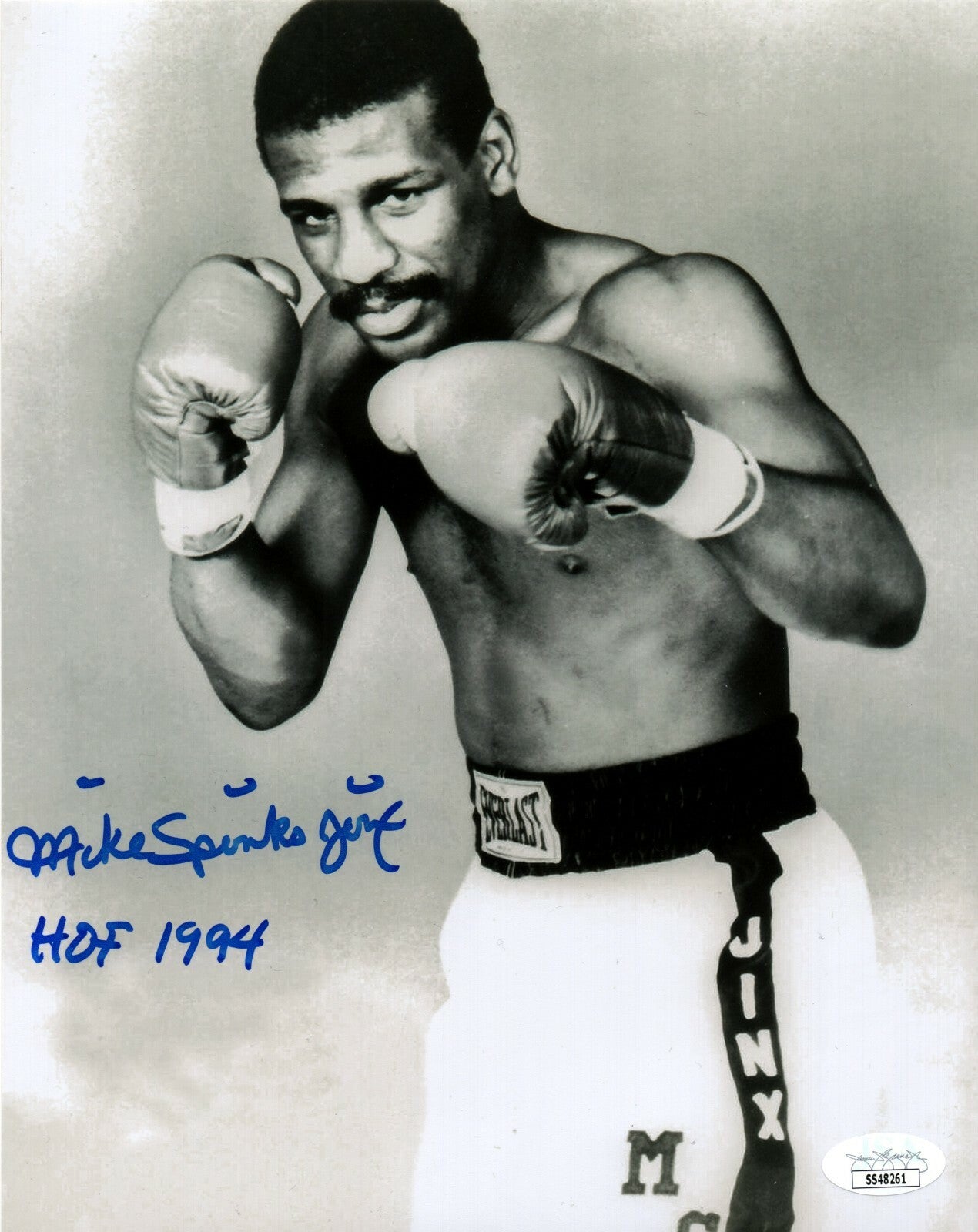 Michael Spinks "Jinx" Signed Autographed 8x10 Photo w/ HOF 1994"JSA COA #40
