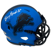 Barry Sanders Signed Detroit Lions Rave Mini Helmet Beckett Witness BAS COA0