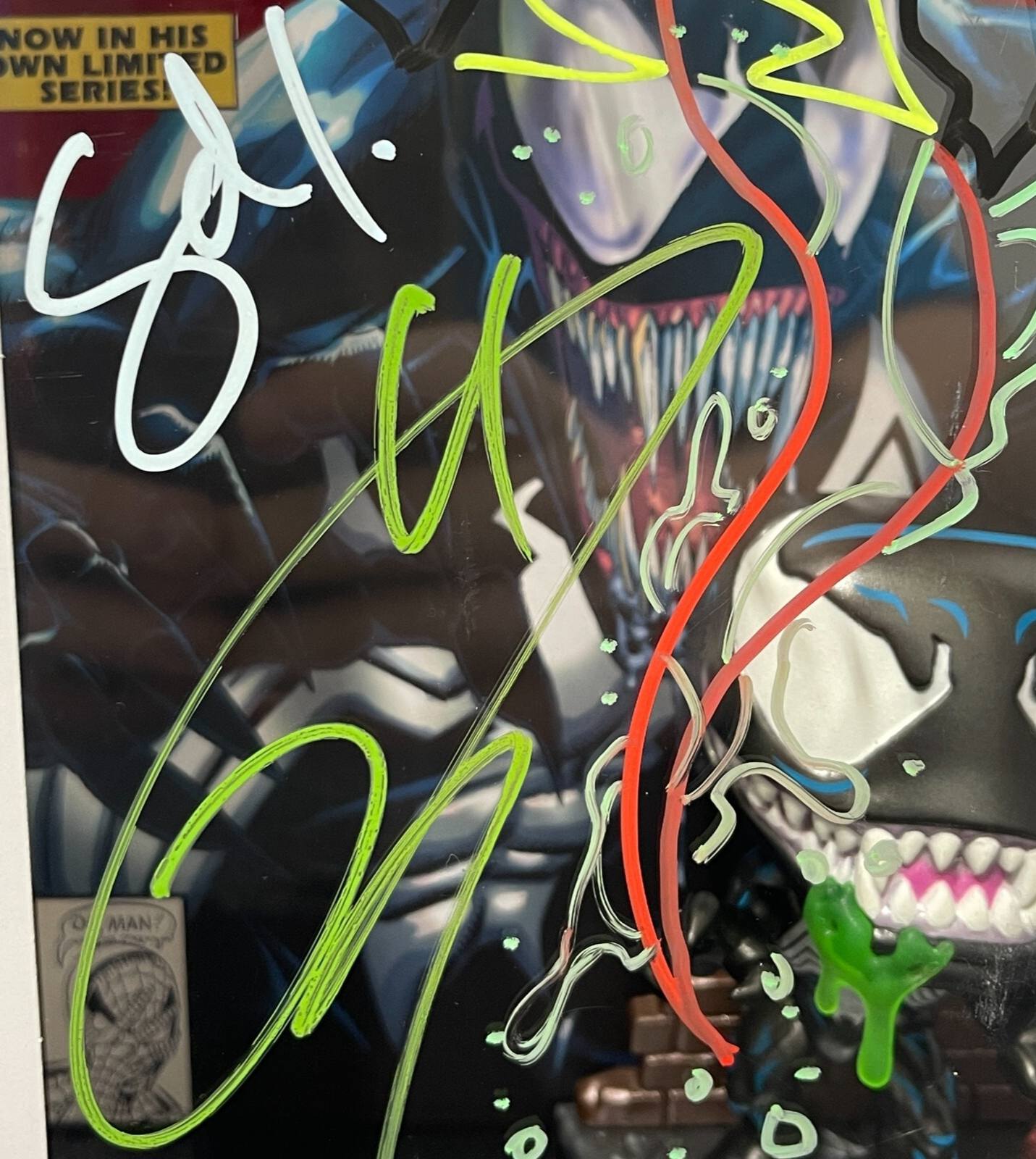 Tom Hardy Signed Venom Funko Pop Comic #10 w Sam De La Rosa Sketch BAS JSA COA D1