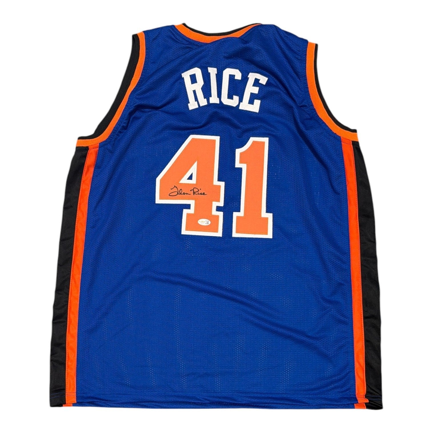 Glen Rice Signed Autographed New York Knicks Custom Jersey JSA Witness COA0