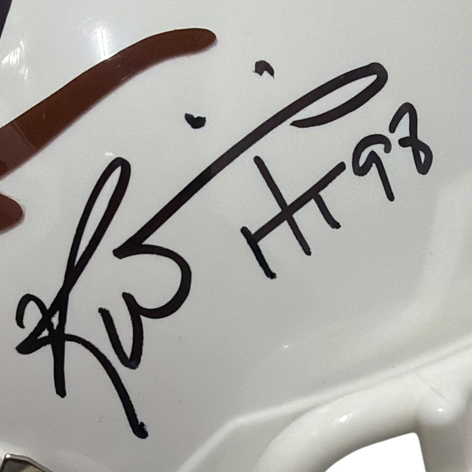 Earl Campbell & Ricky Williams Signed Texas Mini Helmet w/ HT Insc JSA Wit COA2