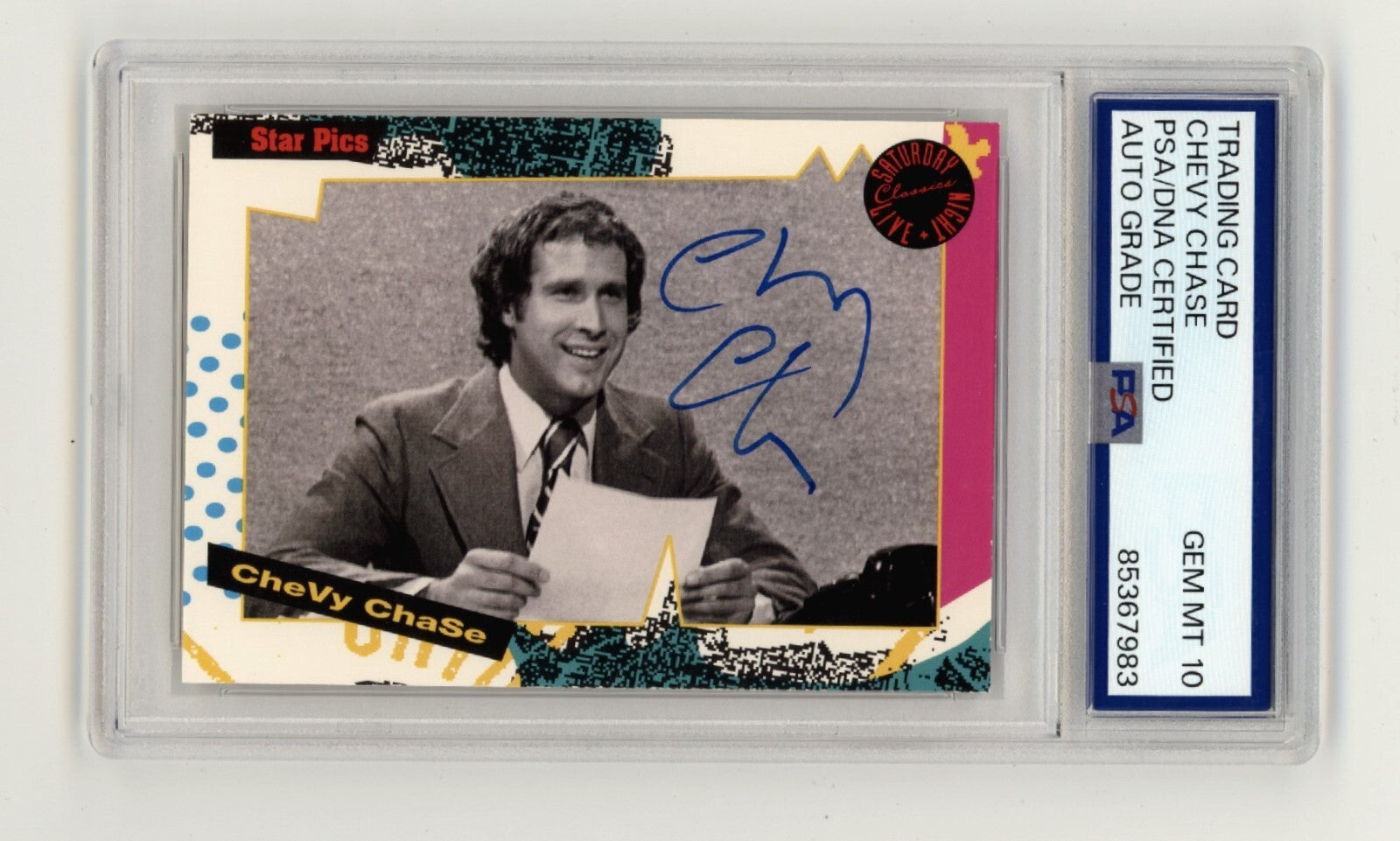 Chevy Chase 1992 Star Pics Saturday Night Live #118 SNL Signed PSA 10 Auto0