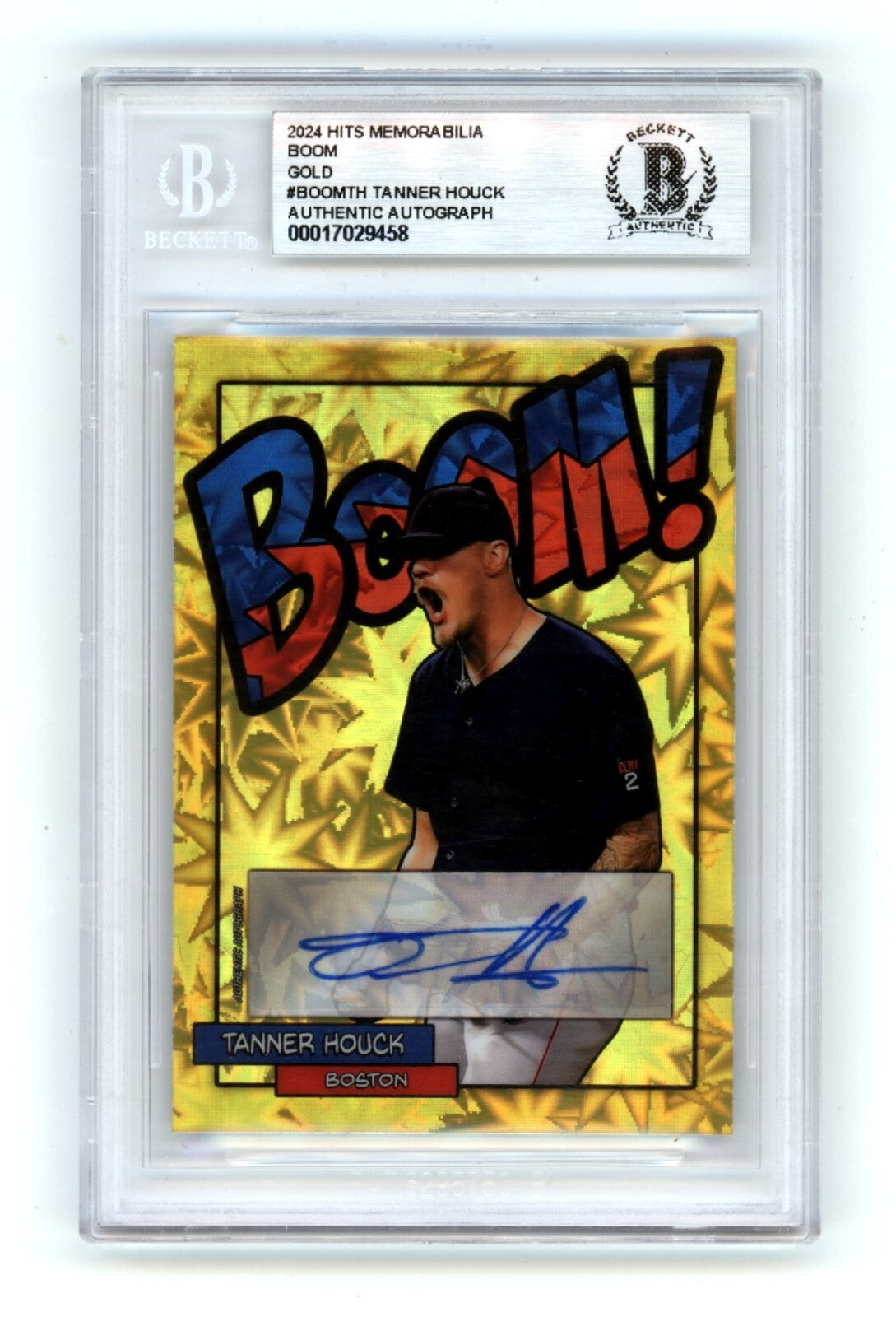 Tanner Houck 2024 Hits Memorabilia BOOM Gold #/5 Signed BGS BAS Auto Red Sox0