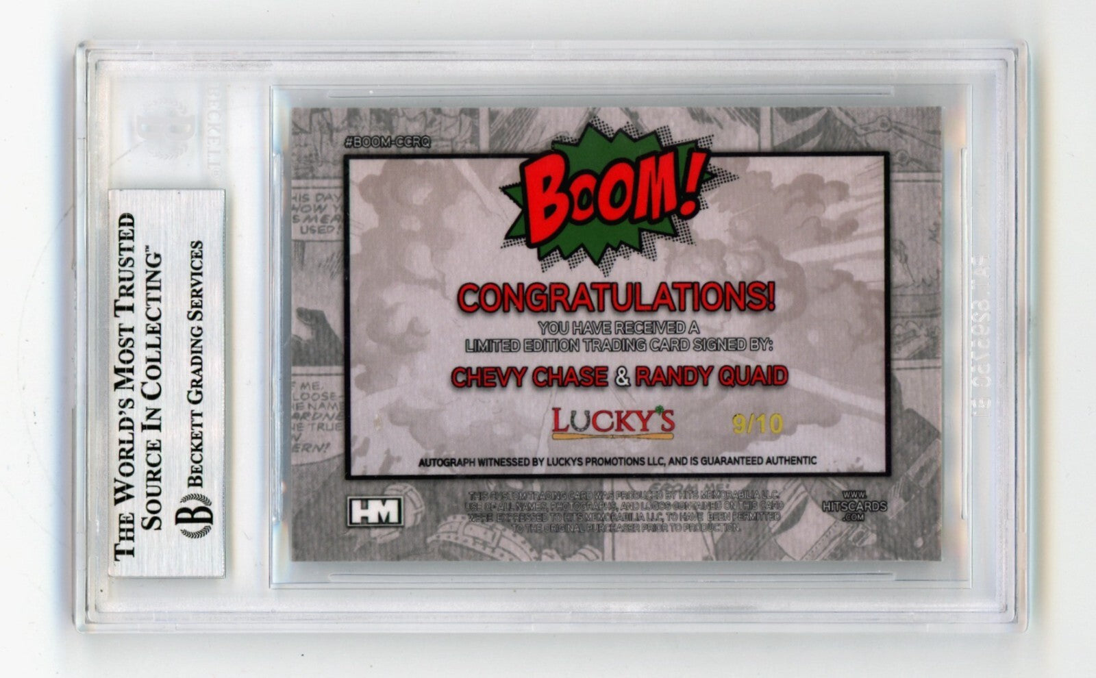 Chevy Chase Randy Quaid 2024 Hits Mem BOOM Silver /10 Signed BGS BAS Auto1