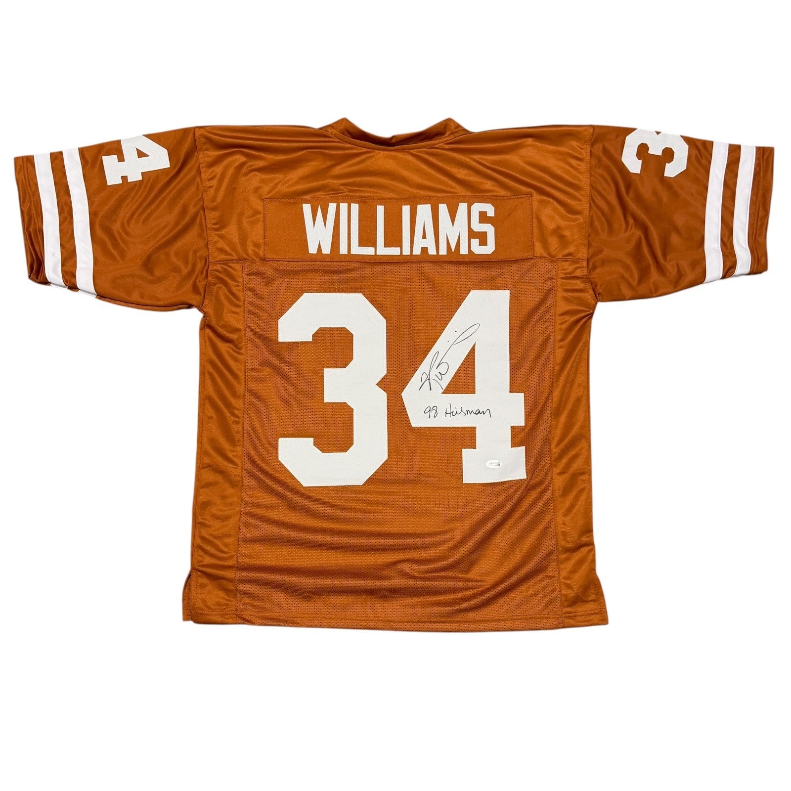 Ricky Williams Signed Texas Longhorns Custom Jersey w/ 98 Highsman JSA Wit COA0